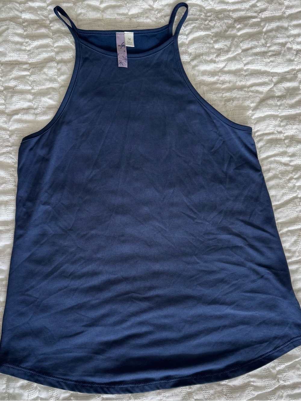 Alya Navy High-Neck Tank Top